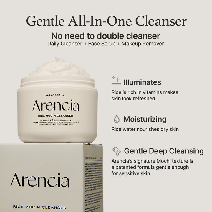 Arencia Rice Mucin Face Cleanser 120g