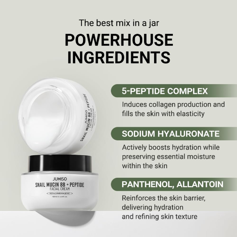 JUMISO Snail Mucin 88 + Peptide Cream ingredients